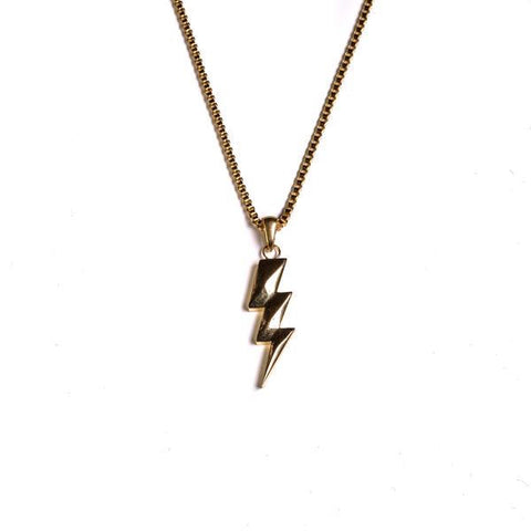 Golden Gilt Flash Bolt Necklace