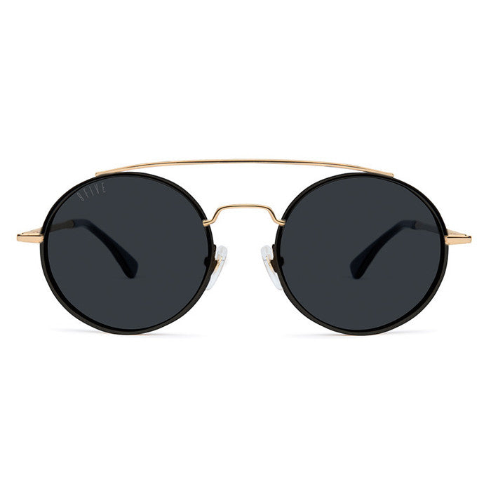 9Five 50-50 Black & 24K Gold Sunglasses