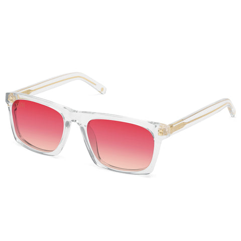9Five 50-50 Black & 24K Gold Clear Sunglasses