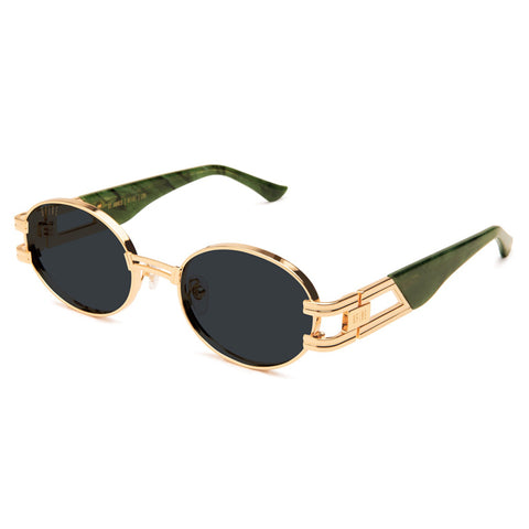 9Five Caps LX Black 24K Gold Sunglasses