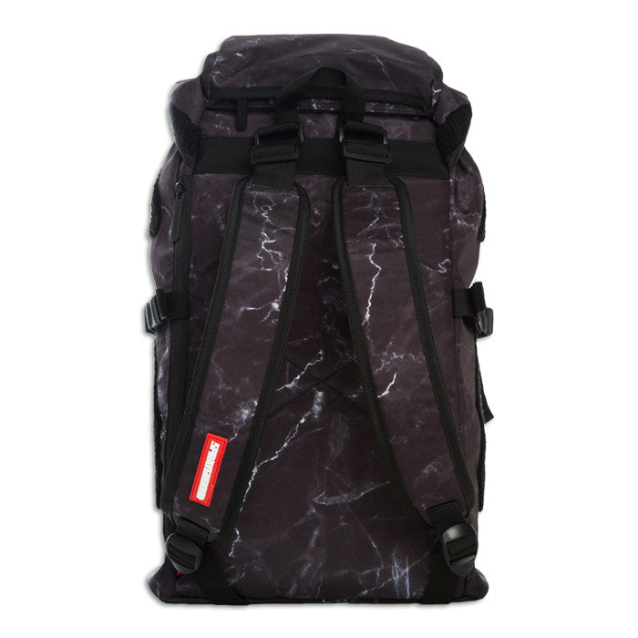 Sprayground Chenille Black Marble Shark Top Loader