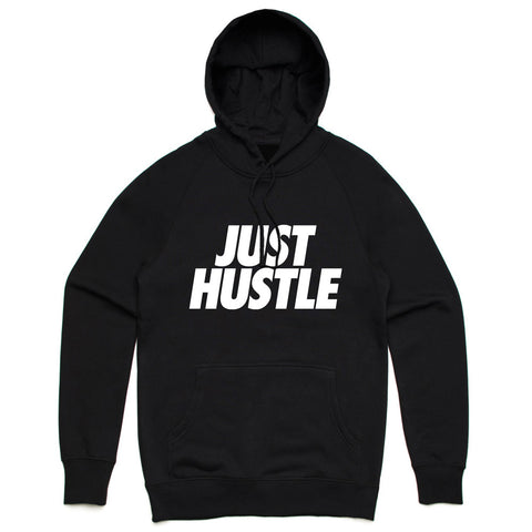 Just Hustle Statement Black Hoodie