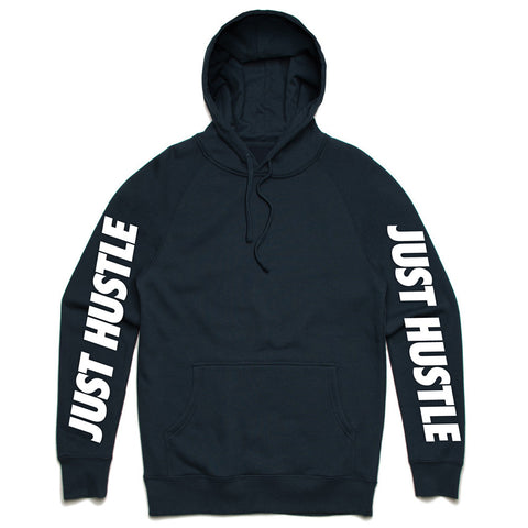 Just Hustle Statement Black Hoodie