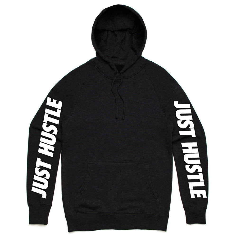 Just Hustle Bare Arms Black Hoodie