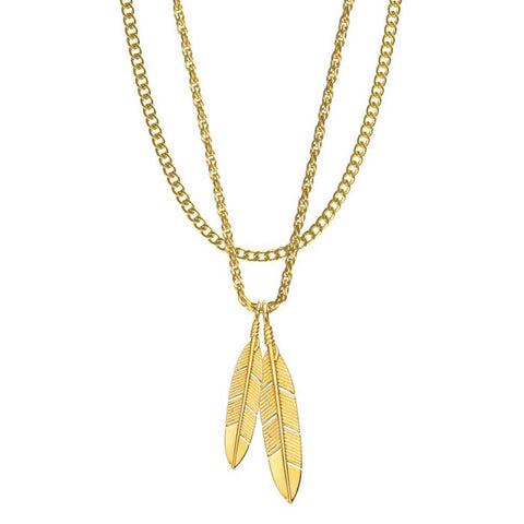 Mister Feather Gold Necklace
