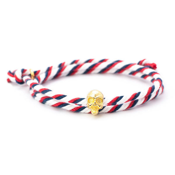 Nautical Navy/White/Red Skull Bracelet