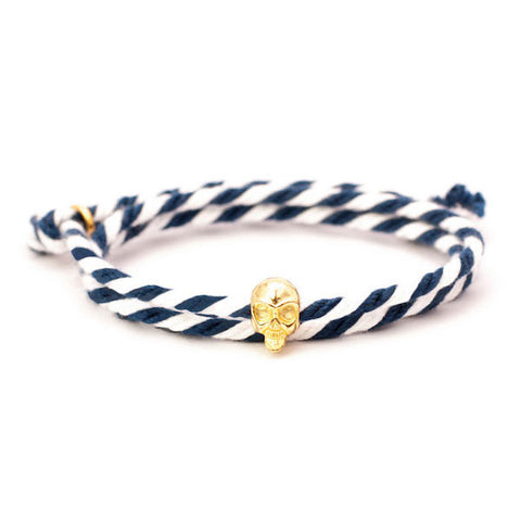 Nautical Gold Anchor Navy/Red Bracelet