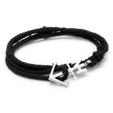 Nautical Black Anchor Navy Bracelet