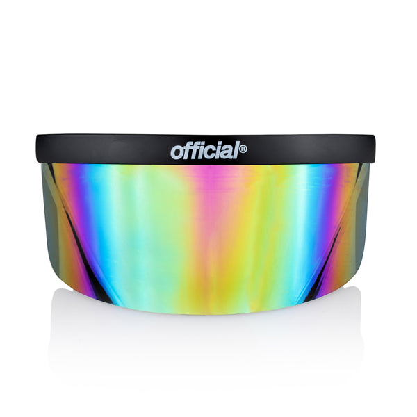 Black Rainbow Visor With Embroidered Rectangle Design | 100% Cotton, Velcro Closure, Pride Accessory - View #5