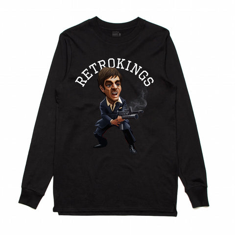 Retro Kings Scarface Black L/S Tee