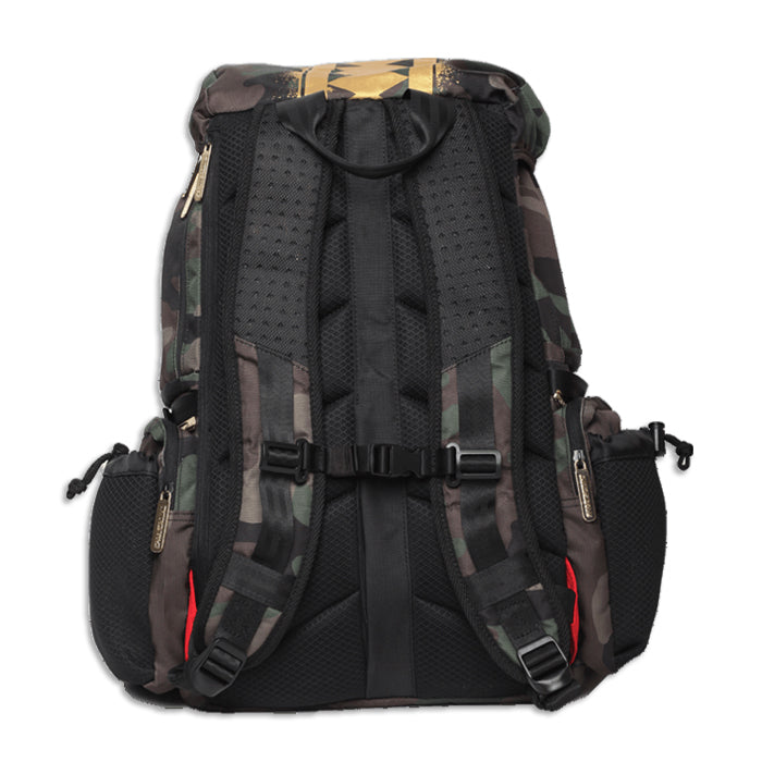Sprayground Gold Camo Shark Top Gear Bag