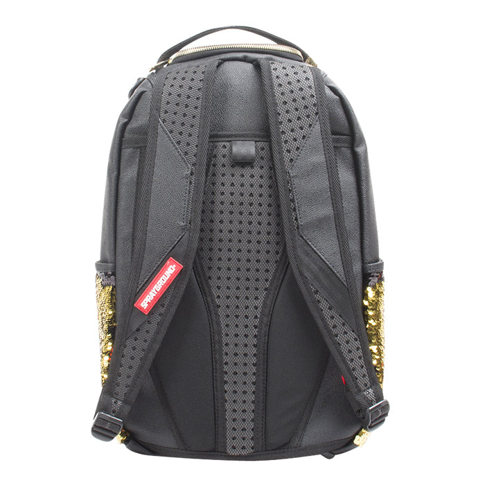 Sprayground Gold Sequin Shark Backpack