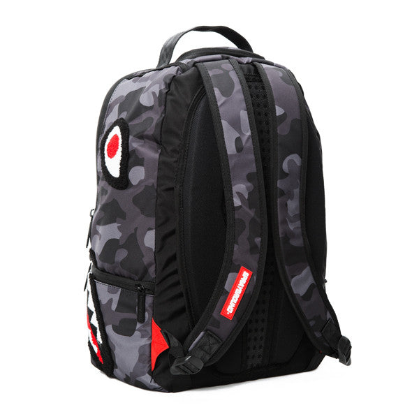 Sprayground Chenille Black Camo Shark Backpack