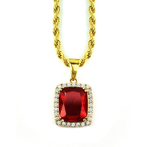 Gold Gods Aura Ruby Necklace