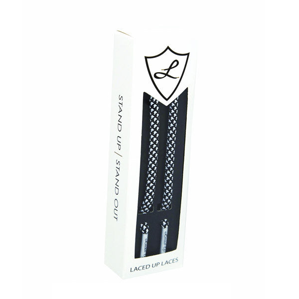 Laced Up Black/White Rope Shoelaces
