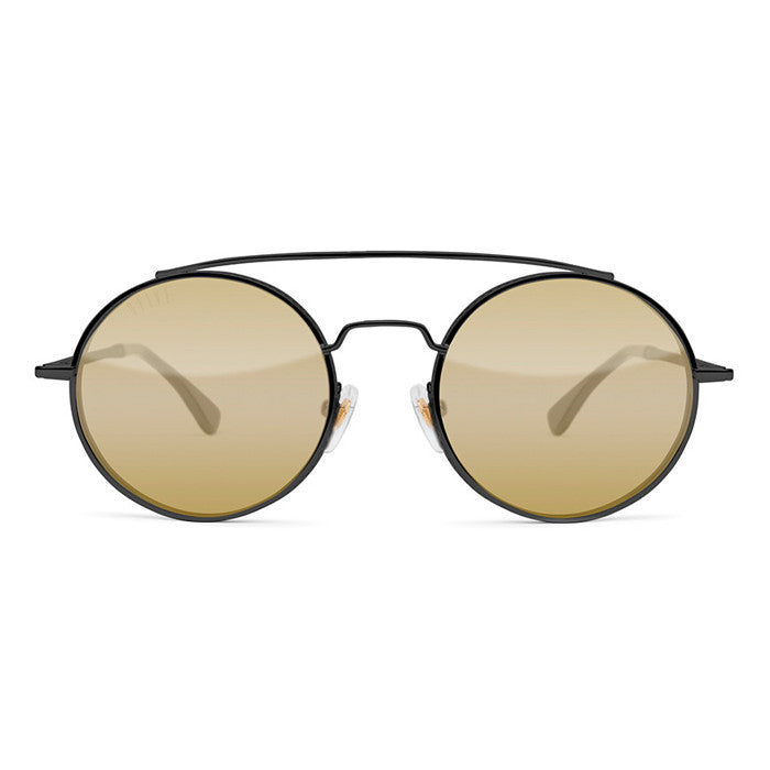 9Five 50-50 Blackout Gold Mirror Sunglasses