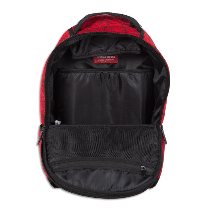 Sprayground Red Knit Shark Backpack, Red W/Blk