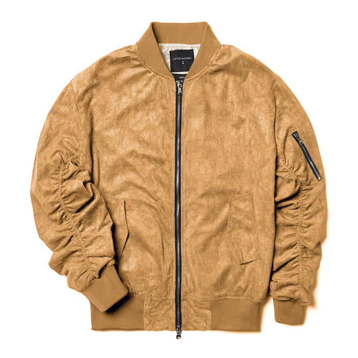 Lifted Anchors Tan Suede Bird Bomber