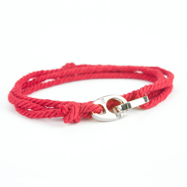 Nautical Silver Brummel Red Bracelet